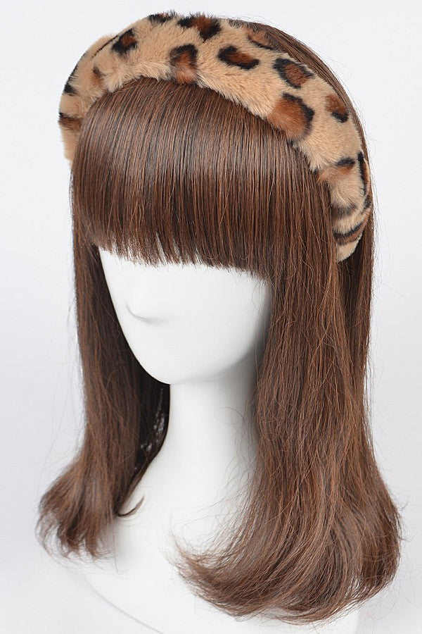 Wild Luxe Faux Fur Headband - Beige