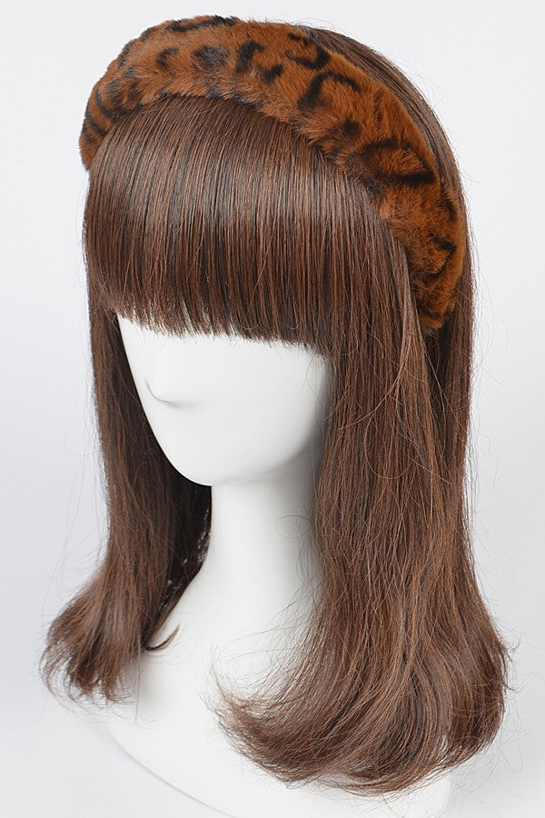 Wild Luxe Faux Fur Headband - Brown