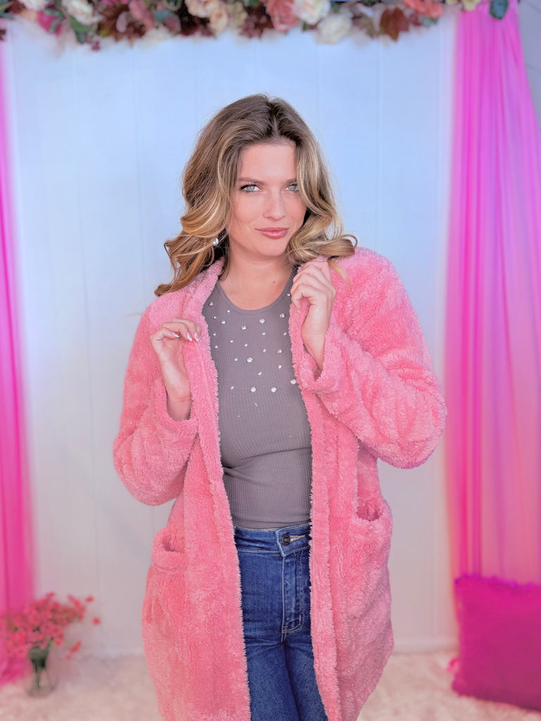 Pink Sherbert Spring Fur Jacket