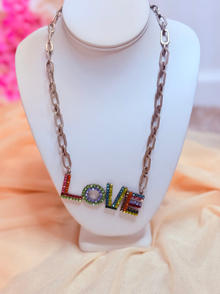 Silver Love Spell Multi Swarovski Necklace