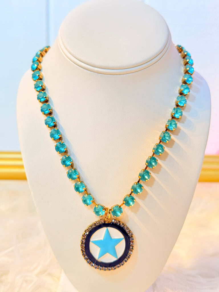 Candy Blue Star Swarovski Necklace