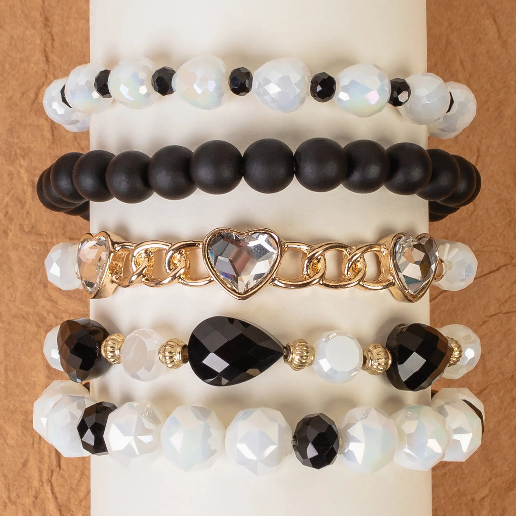 Throwback B&W True Love Bracelet Stack