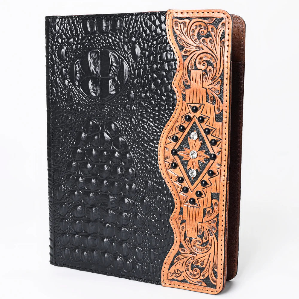 Black Rhinestone Cowgirl & Tooled Leather Portfolio