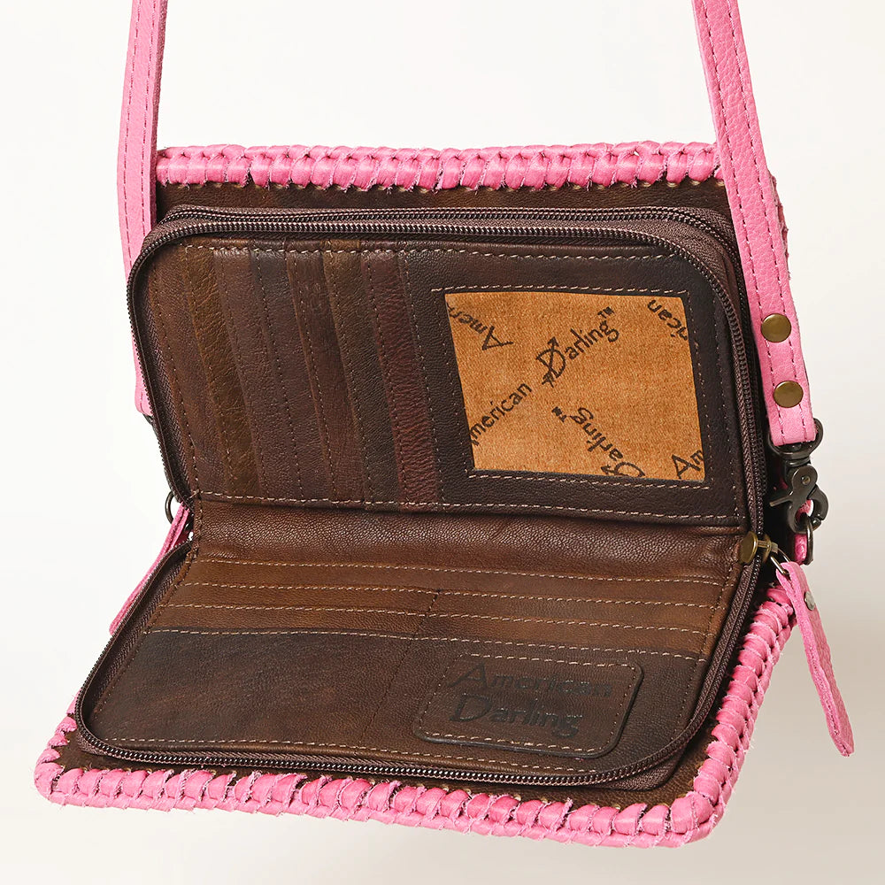 All For You Pink Tooled Leather Handbag/Crossbody