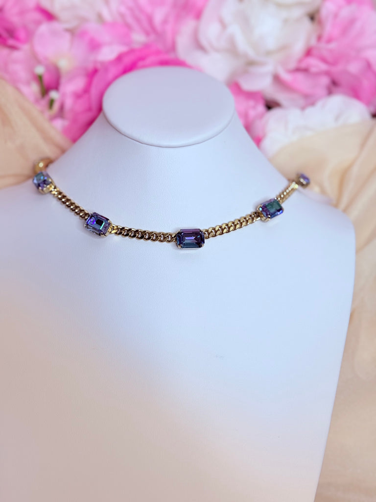 Aylin Ice Blue Glimmer Swarovski Necklace