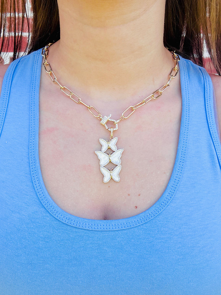 White Triple Mayorca Necklace