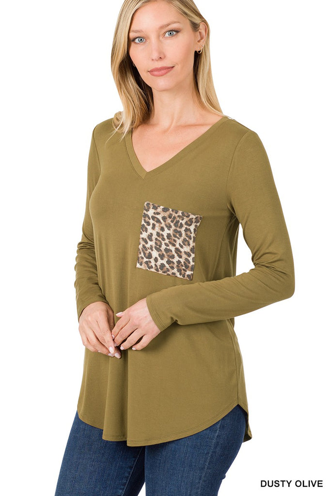 Out of Pocket Jungle Pocket Long Sleeve Tops