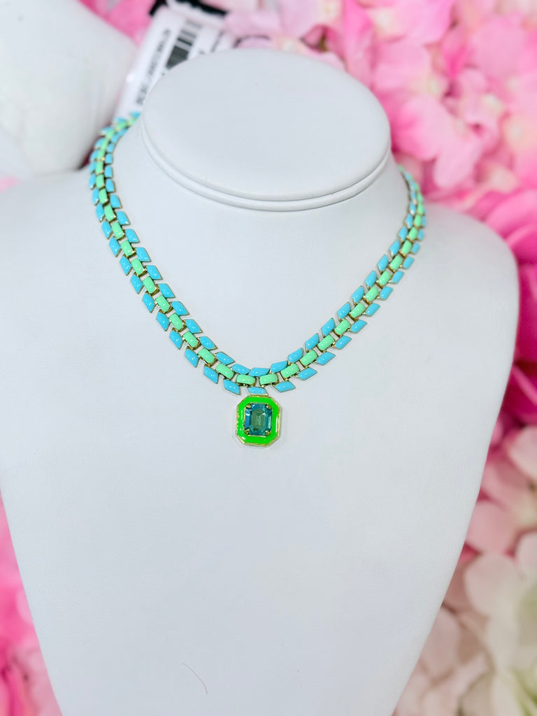 Dakota Dream Swarovski Necklace in Green