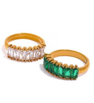 Rejes Radiance 18K Diamond Fix Ring - Emerald