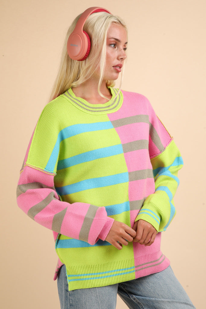 Spring Cheers & Striped Cozy Sweater