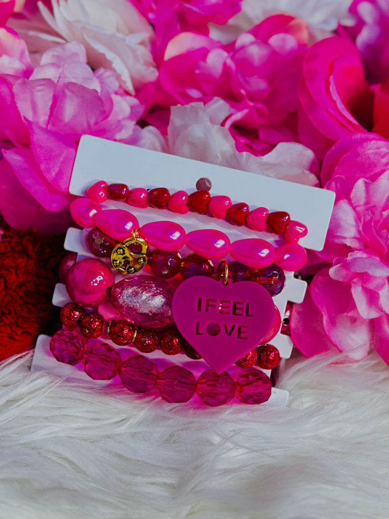 Feeling Loved Beaded Bracelet Set