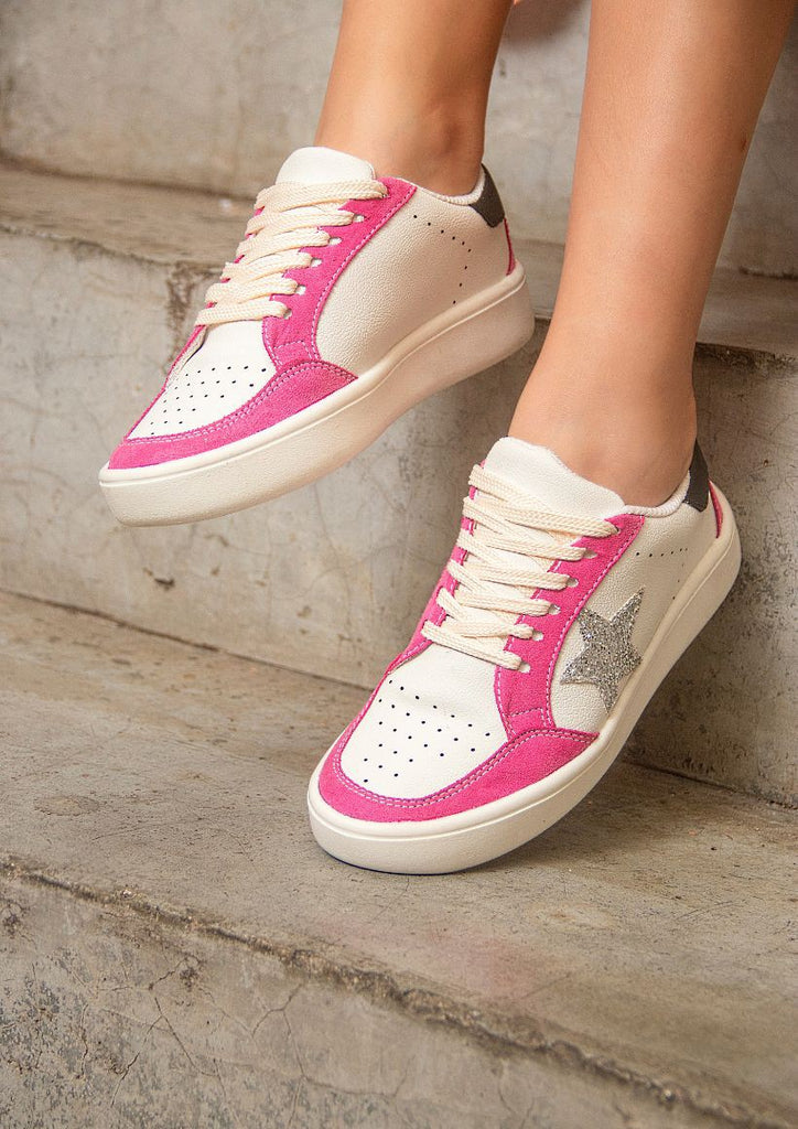 Girly Girl Pink Star Tennis Shoe