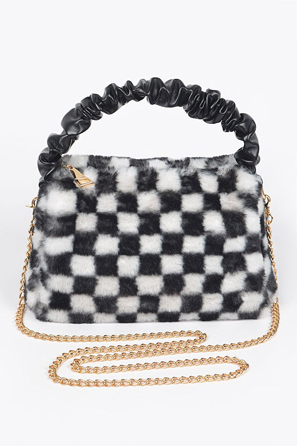 Cozy Check Faux Wool Bag
