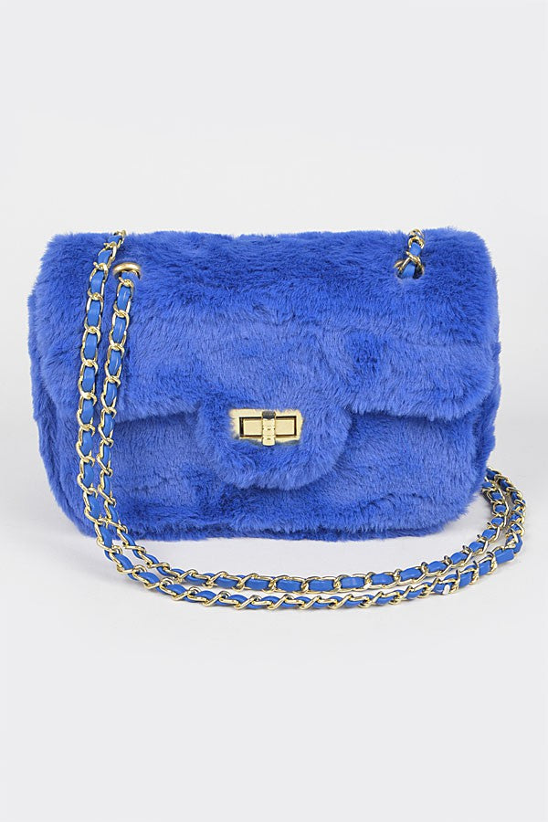 Cozy Chic Flap Shoulder Bag - COBALT