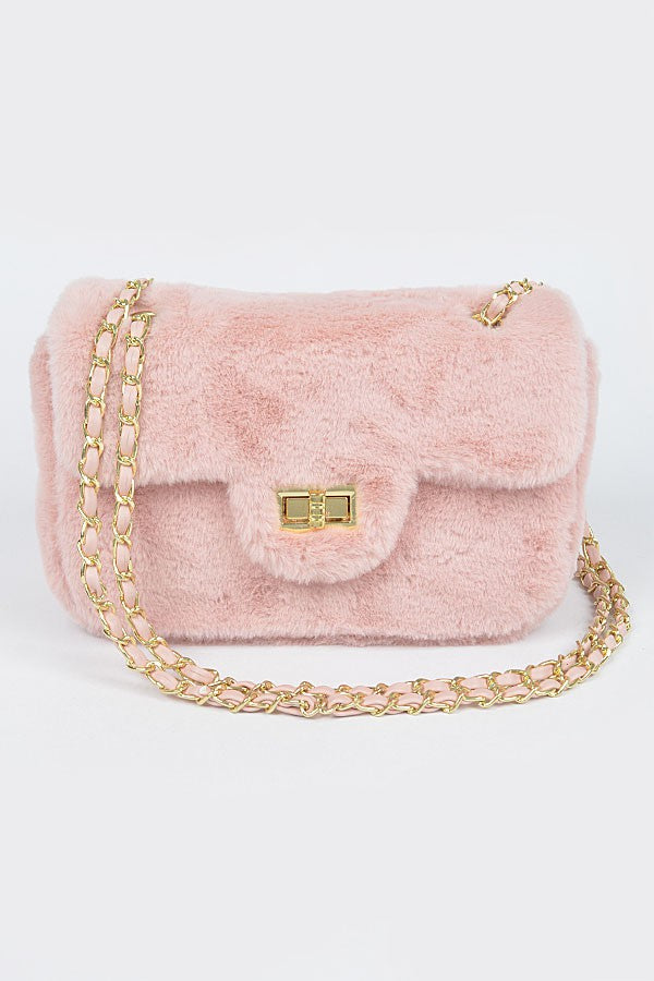 Cozy Chic Flap Shoulder Bag - Pink