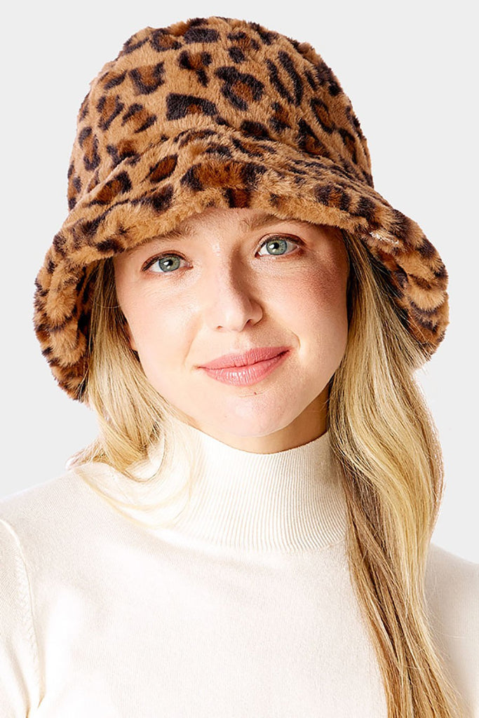 Lounging in Leopard Fuzzy Bucket Hat