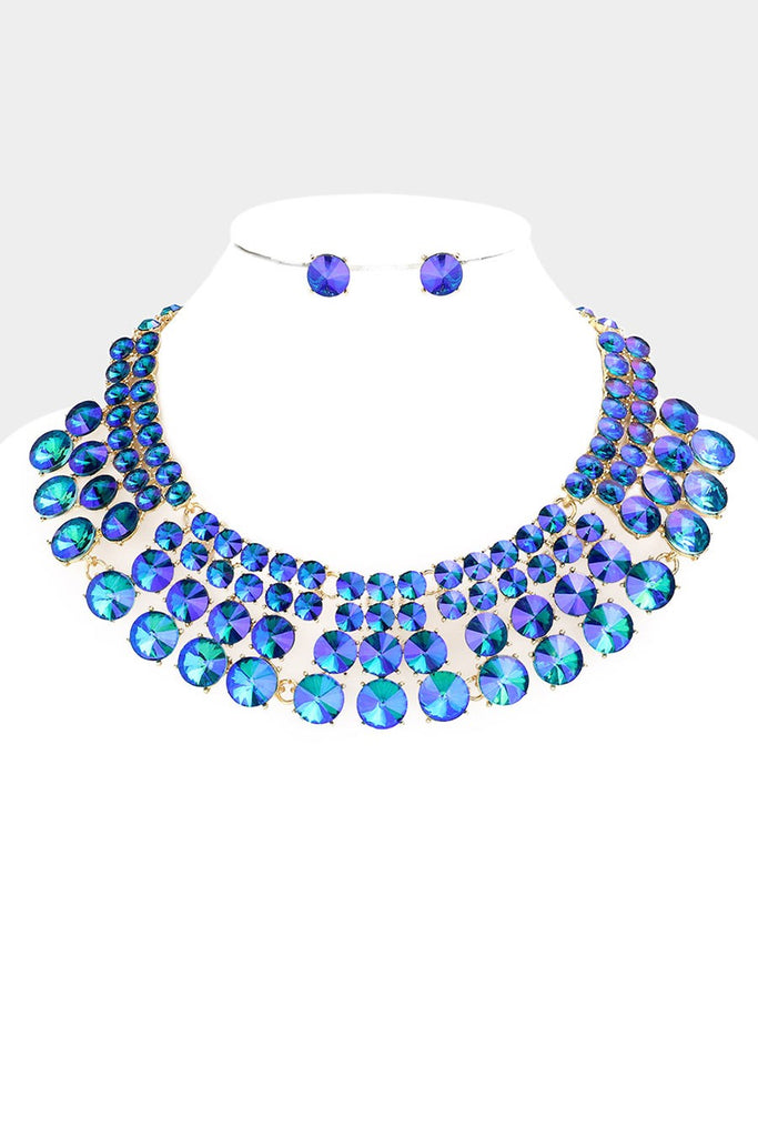 Golden Blues AB Collar Crystal Necklace
