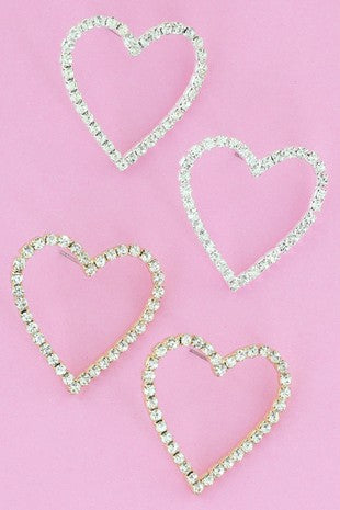 Darling So Loved Heart Crystal Stud Earrings