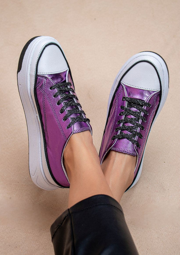 Purple Metallic Gaby Tennis Shoe