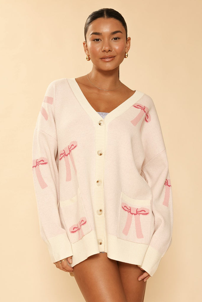 Sweet As Can Be Bow Lightweight Cardigan