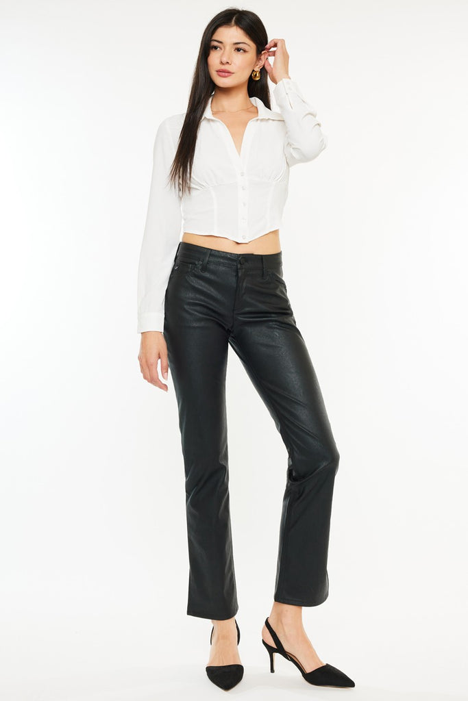 Becca Black Mid Rise Y2K Black Slit Pants