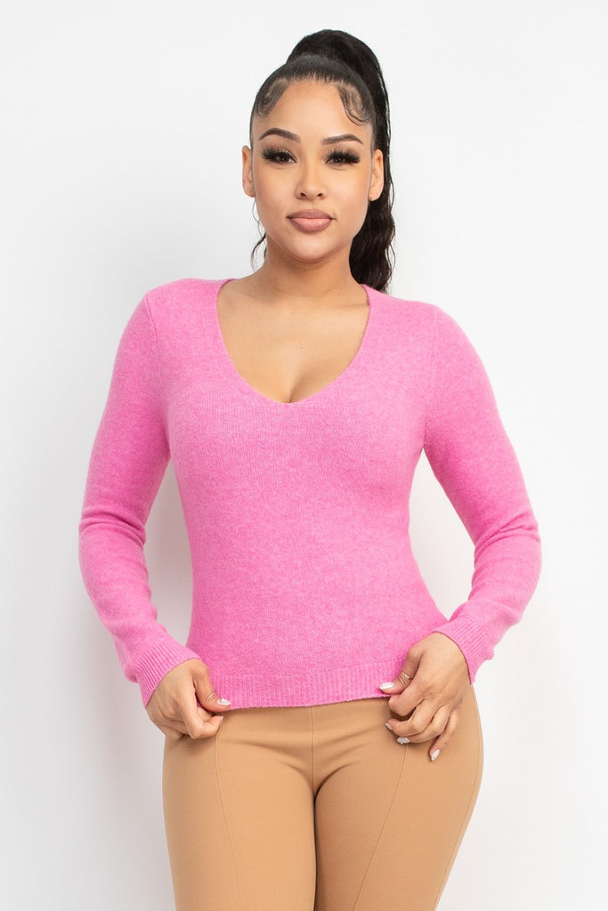 Looking Flushed Pink Ribbed Sweater