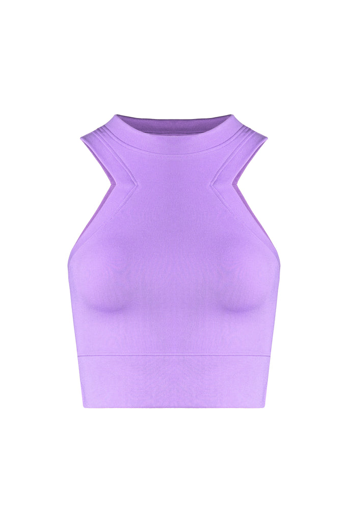 Carved Out Daily Ribbed Tank- Purple