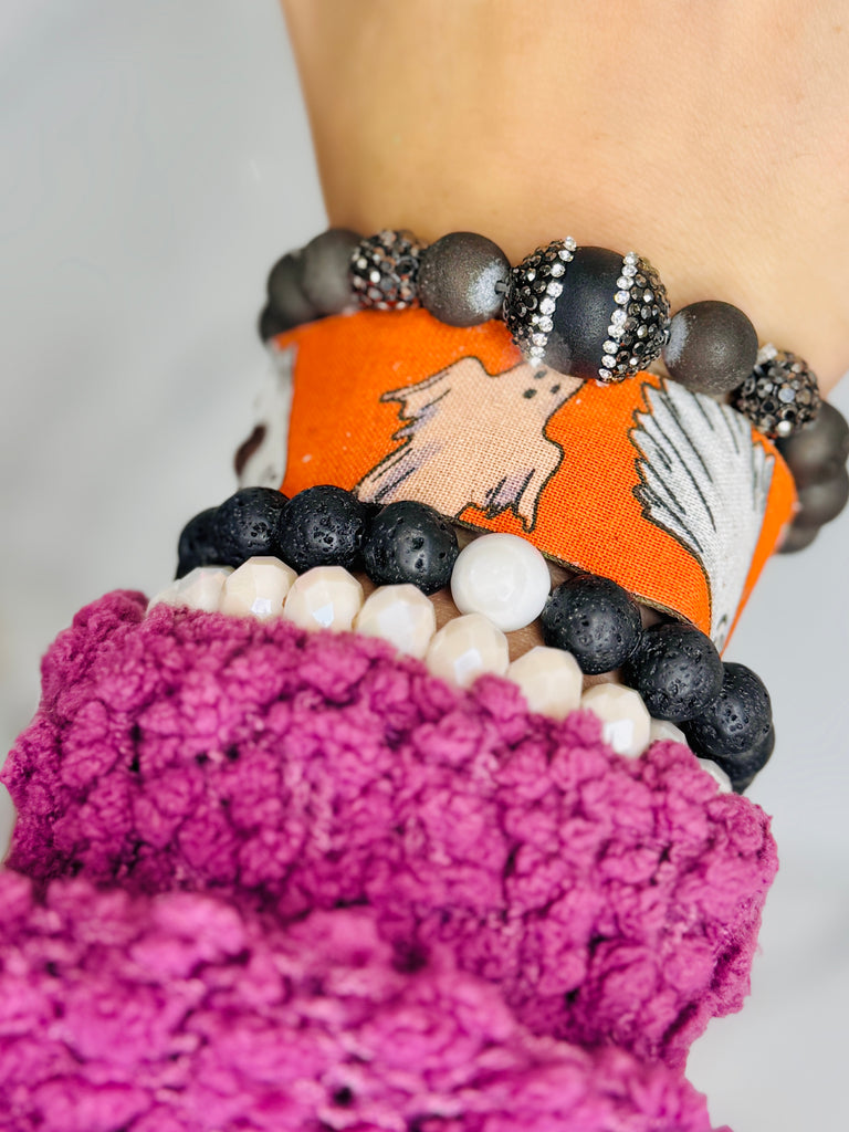 Ghost Cinch Cuff- Spooky Orange