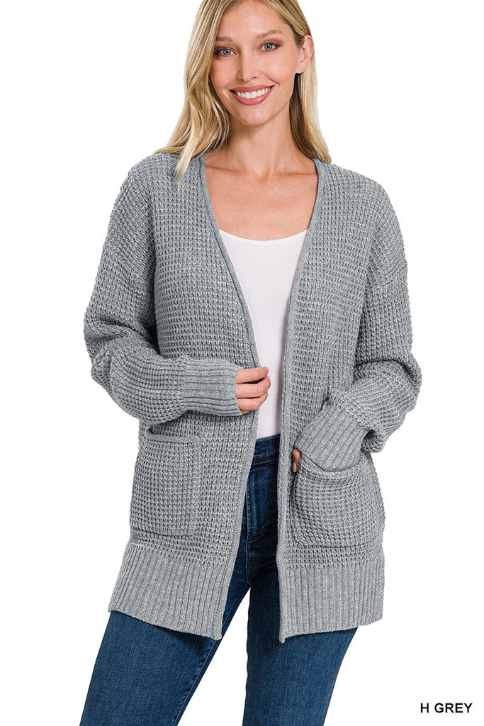 Heather Grey Knit Low Gauge Cardigan