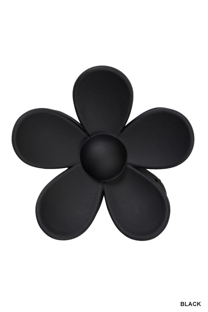 Black Flower Claw Clip