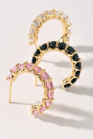 Pink Crystal Darling Dainty Earrings