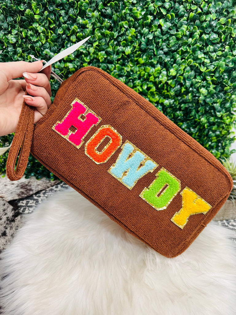 Howdy Terrycloth Cosmetic Bag