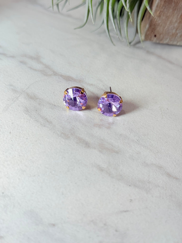 Swarovski The Basics Studs in Candy Crush in Lavender