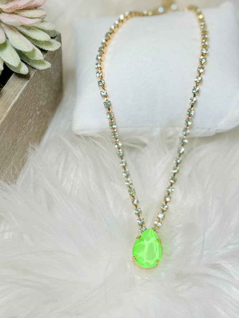 Milli Swarovski Crystal Necklace - Electric Green