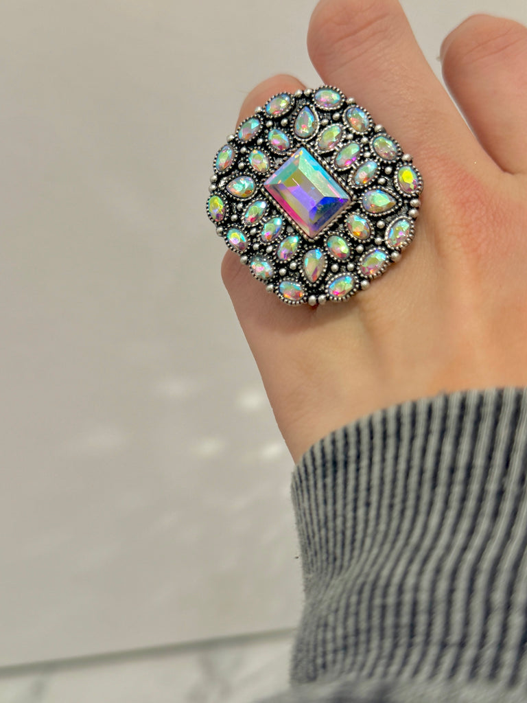 The Western Baddie Crystal & Vintage Silver Ring