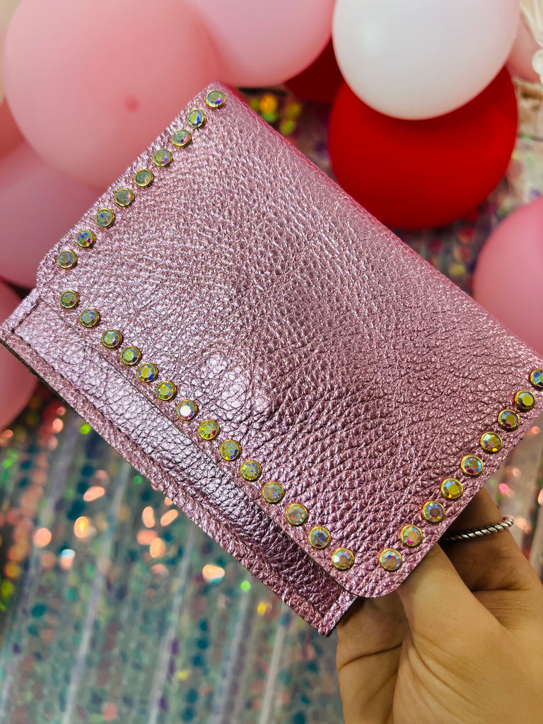 Blush Metallic Pink AB Flora Wallet