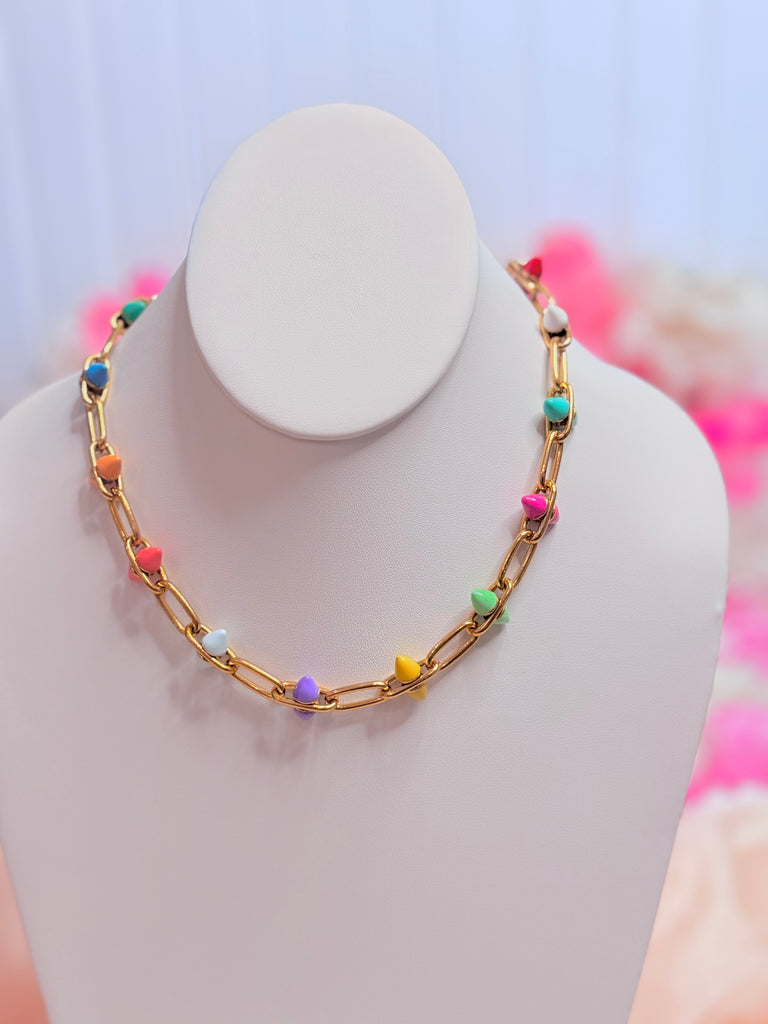 Tova Gold Ivey Necklace in Rainbow