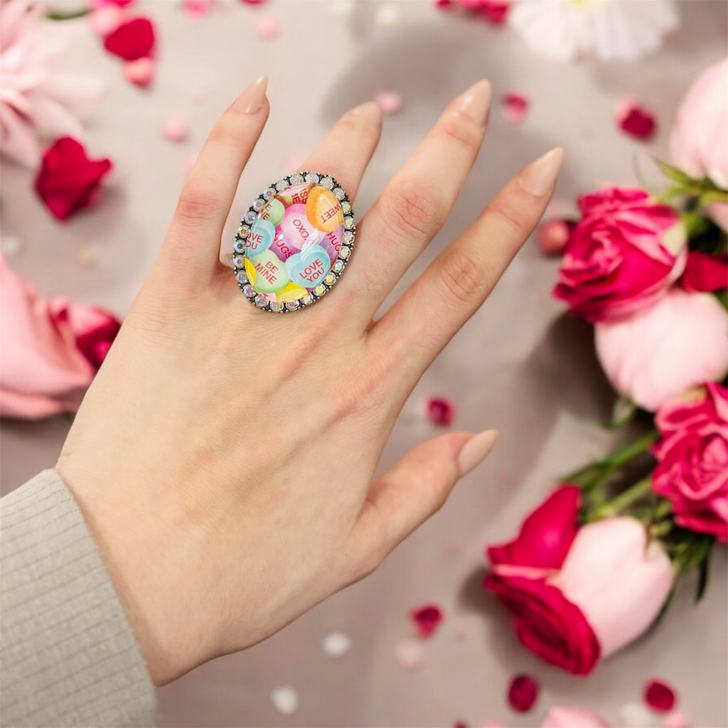 Candy Queen of Hearts Crystal Ring