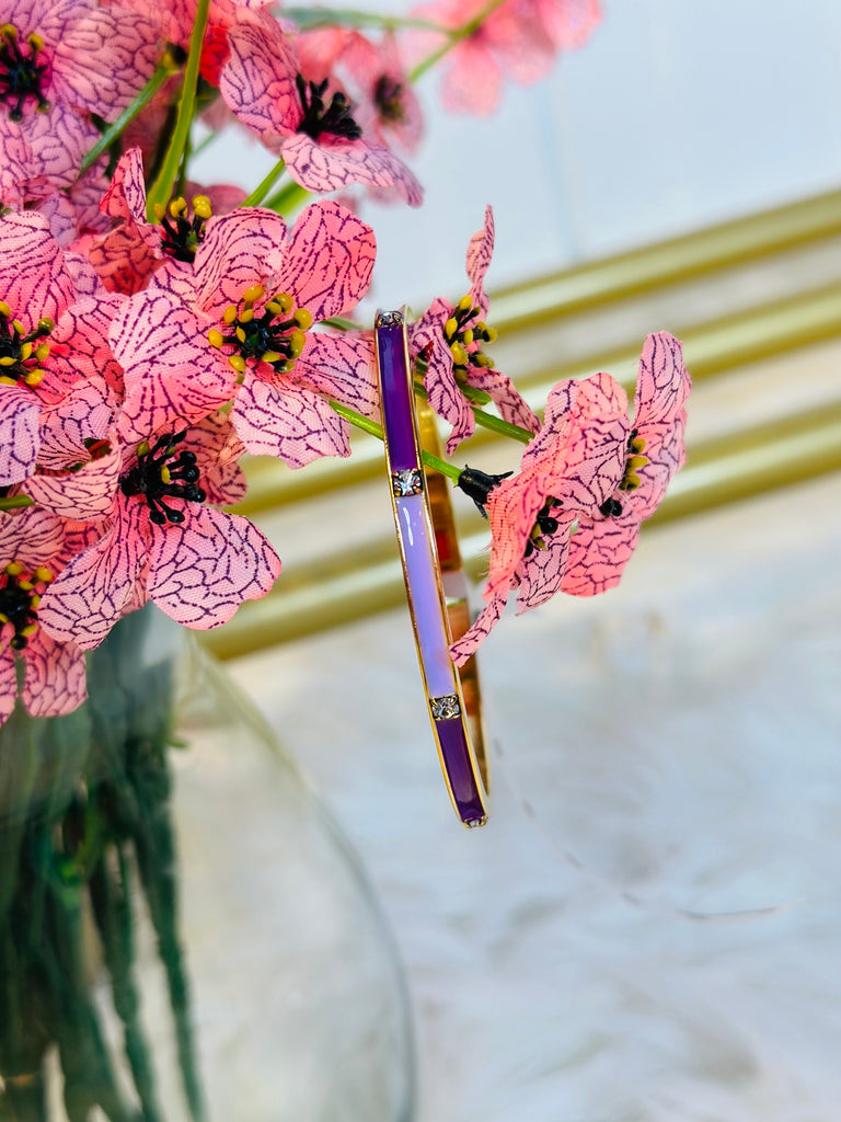 Tyra Swarovski Crystal Bangle in Purple