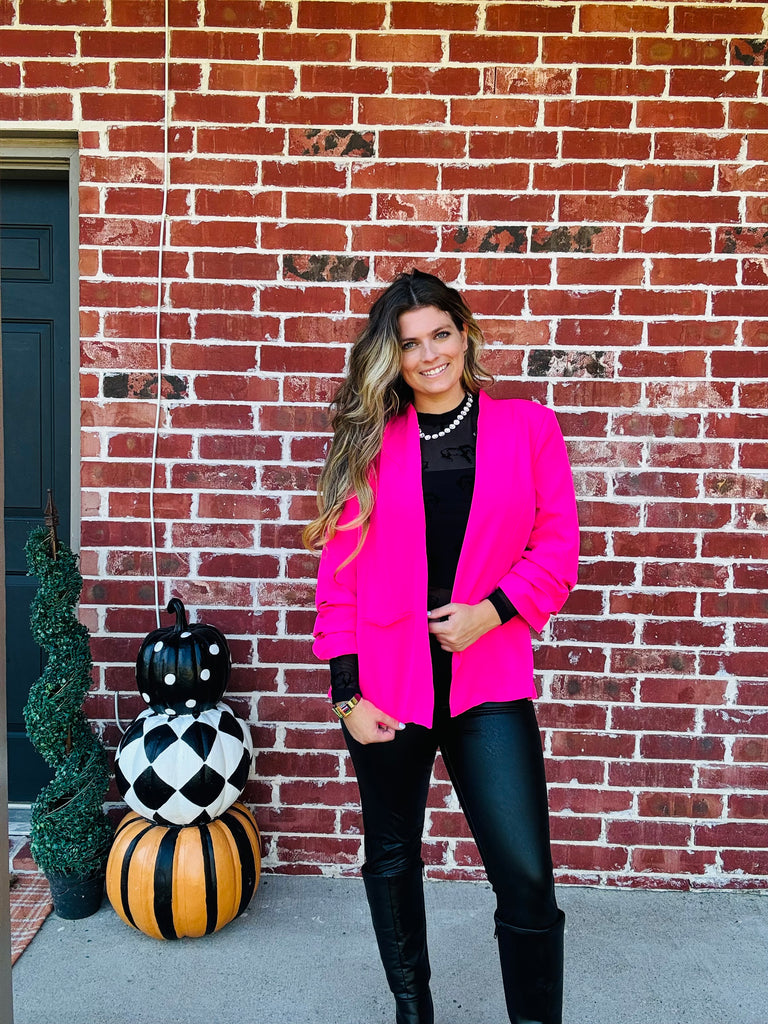 Hot Pink Front open Chic Blazer