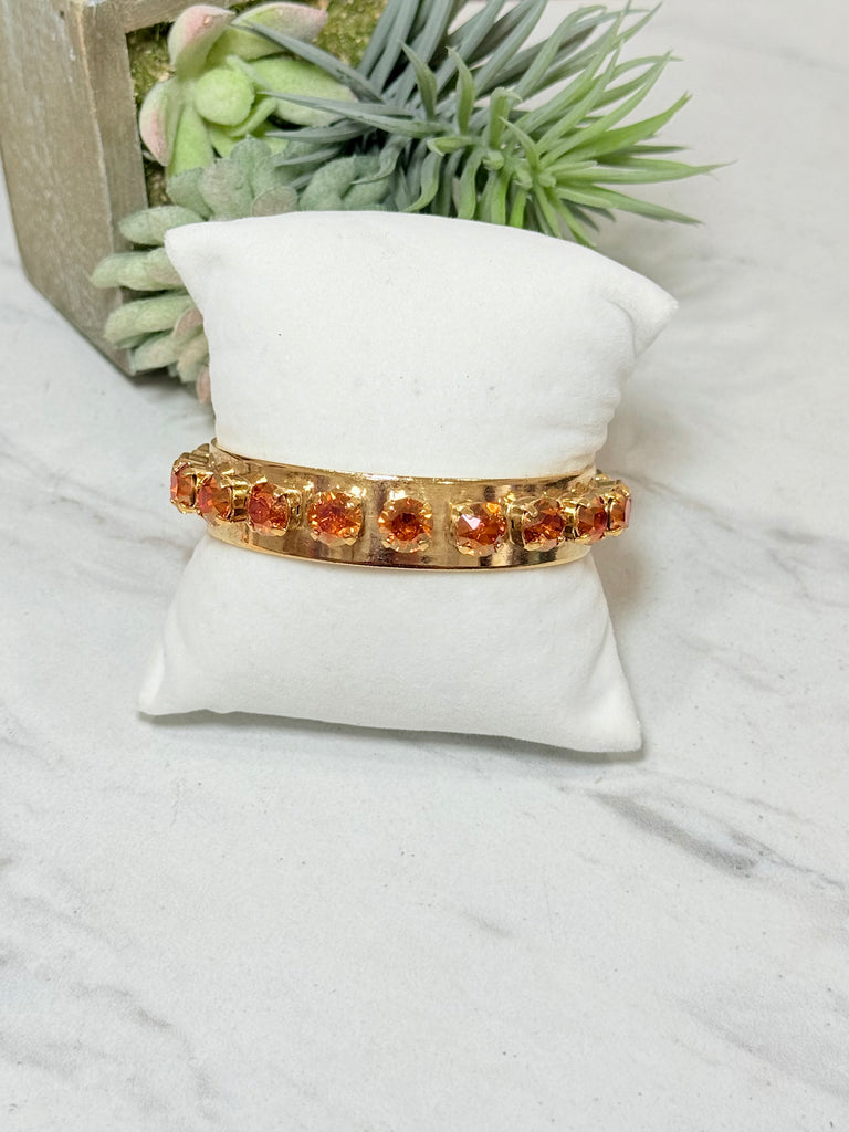 Nyon Swarovski Cuff Bracelet In Chili Pepper