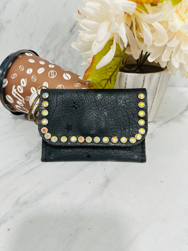 Matte Black Stars Dolly Card Holder