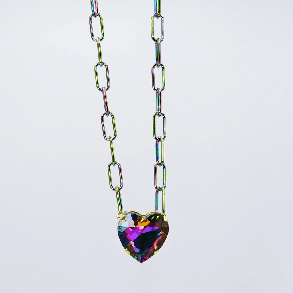 Dazzling Multi Heart Gem Necklace