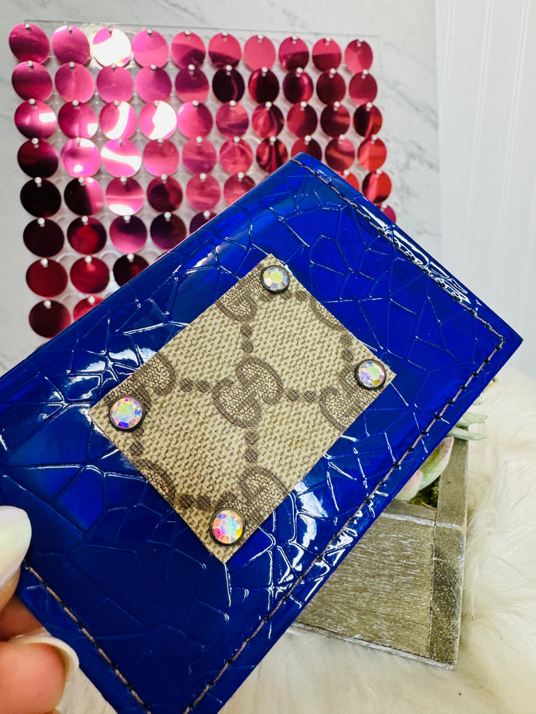 Royal Hologram Shimmer Leather Card Holder