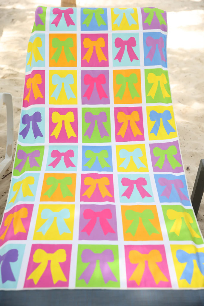 Bow Bonanza Neon Beach Towel