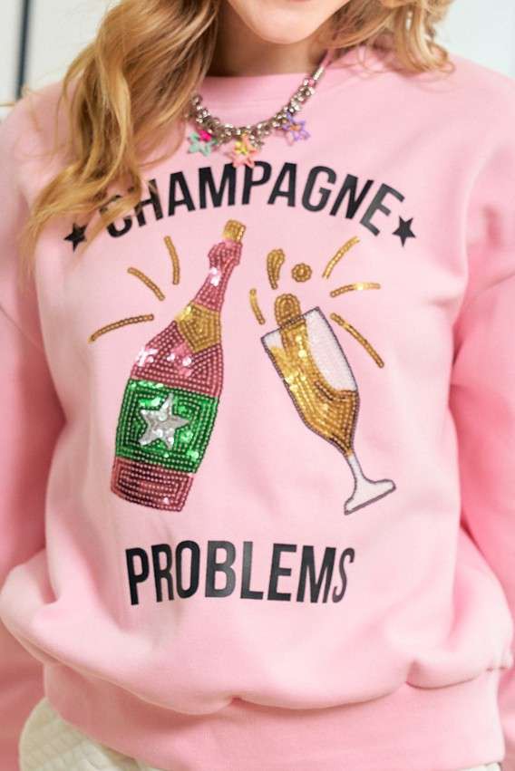 Champagne Probs Blush Pink Sweater
