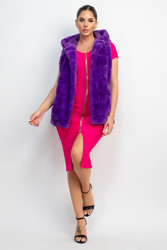 Purple Plum Fur Sherpa Vest