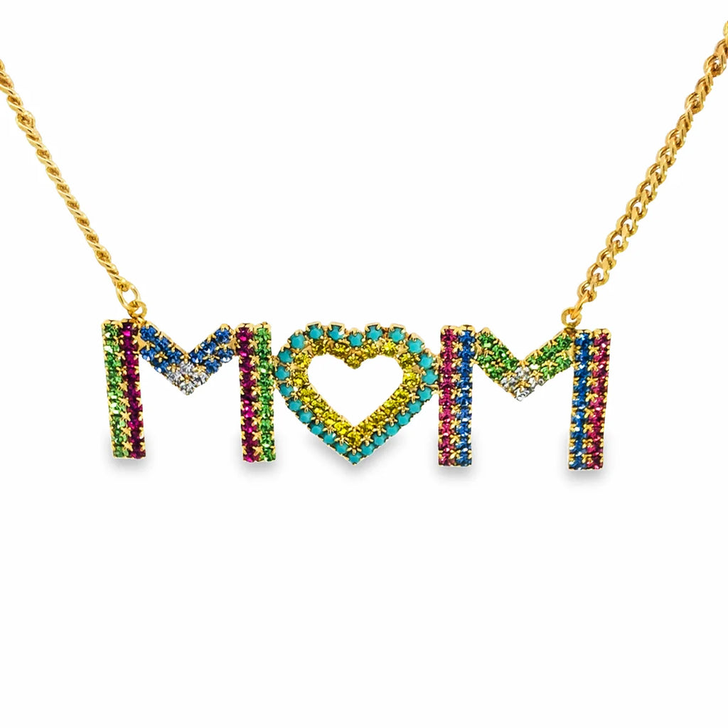 Mom Gold Multi Swarovski Necklace