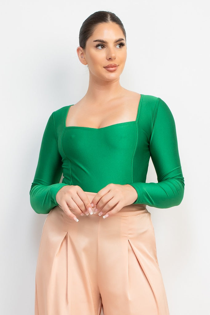 Emerald Sweetheart Neckline Bodysuit
