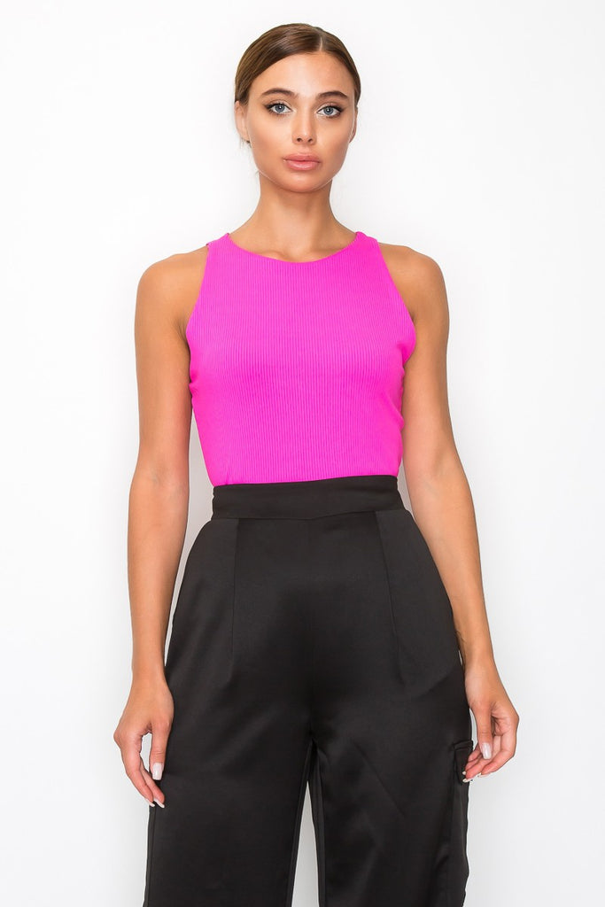 Pink Move Freely Cut Off Bodysuit